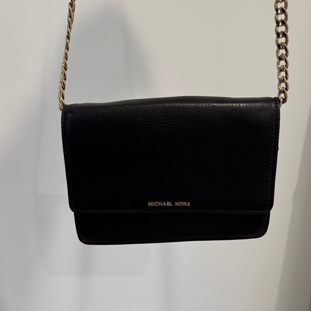 Michael Kors Black Crossbody Bag with Gold Chain brand new